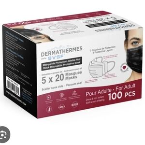 Dermathermes By SVS Black Disposable Masks - 100 Pack